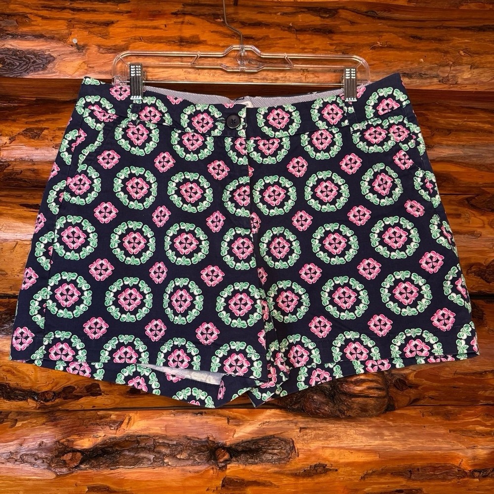 Crown & Ivy Caroline Navy Blue Pink Green  Shorts Size 12